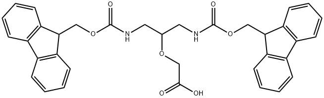 {2-(9H-FLUOREN-9-YLMETHOXYCARBONYLAMINO)-1-[(9H-FLUOREN-9-YLMETHOXYCARBONYLAMINO)-METHYL]-ETHOXY}-ACETIC ACID,688350-01-8,结构式