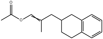 2-Methyl-3-(1,2,3,4-tetrahydronaphthalen-2-yl)prop-1-en-1-yl acetate,6884-39-5,结构式