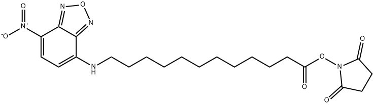 Dodecanoic acid, 12-[(7-nitro-2,1,3-benzoxadiazol-4-yl)amino]-, 2,5-dioxo-1-pyrrolidinyl ester 结构式
