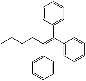 Benzene, 1,1',1''-(1-butyl-1-ethenyl-2-ylidene)tris- Structure