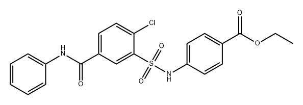 Benzoic acid, 4-[[[2-chloro-5-[(phenylamino)carbonyl]phenyl]sulfonyl]amino]-, ethyl ester Structure