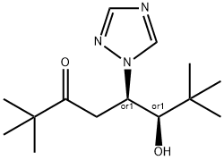 3-Octanone, 6-hydroxy-2,2,7,7-tetramethyl-5-(1H-1,2,4-triazol-1-yl)-,  (5R,6R)-rel- Struktur