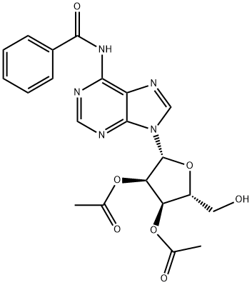 Adenosine, N-benzoyl-, 2',3'-diacetate Structure