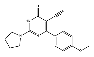 5-Pyrimidinecarbonitrile, 1,6-dihydro-4-(4-methoxyphenyl)-6-oxo-2-(1-pyrrolidinyl)- Structure