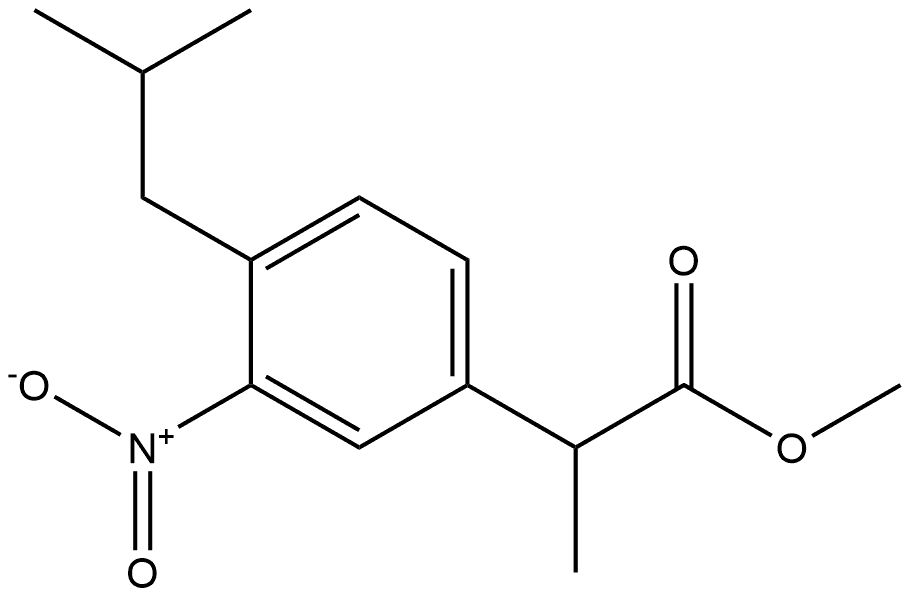 METHYL ALPHA-METHYL-4-(2-METHYLPROPYL)-3-NITRO-PHENYLACETIC ACID Structure