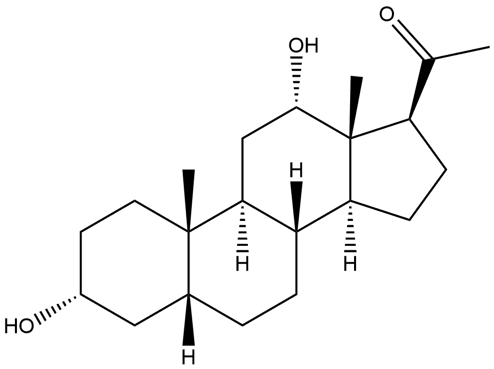 Pregnan-20-one, 3,12-dihydroxy-, (3α,5β,12α)-,6951-91-3,结构式
