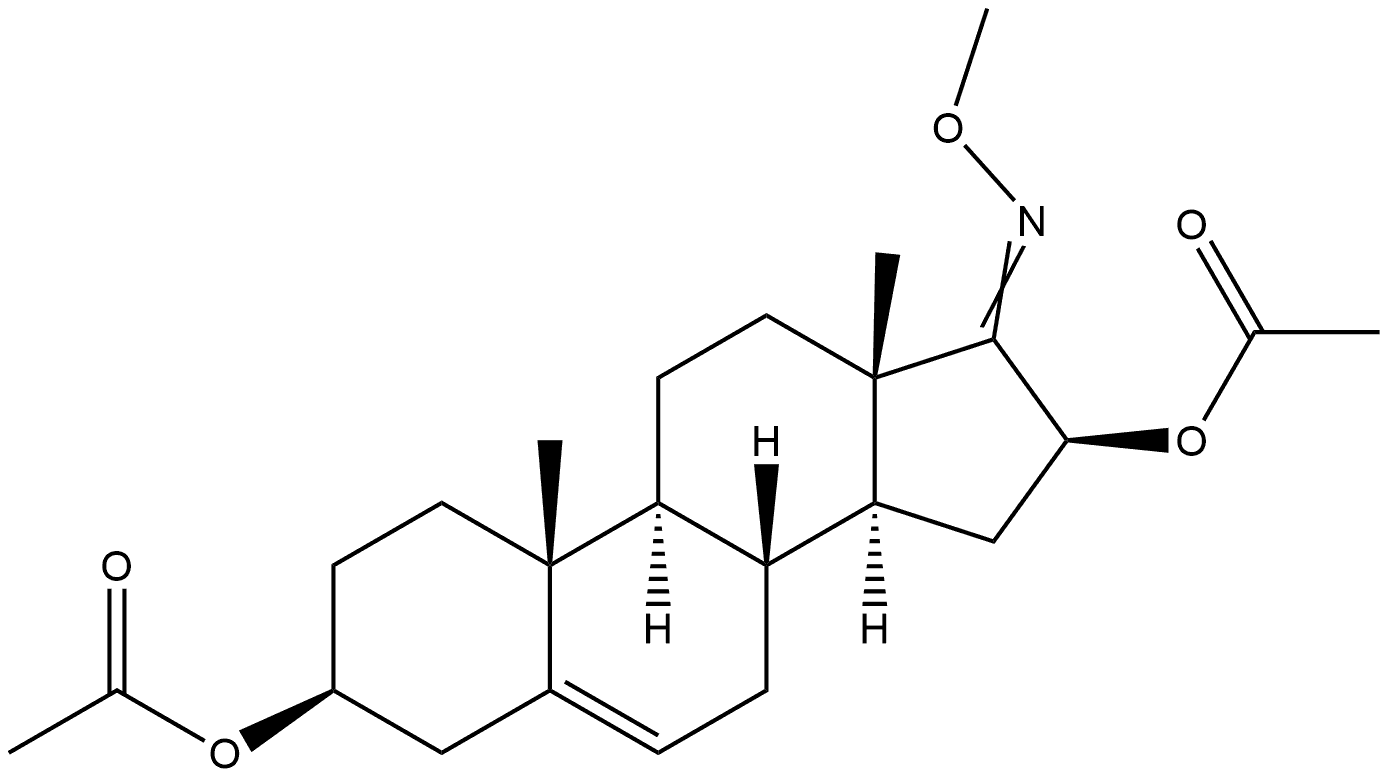 3β,16β-Bis(acetyloxy)-17-(methoxyimino)androst-5-ene|