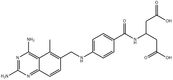 3-(4-(((2,4-Diamino-5-methylquinazolin-6-yl)methyl)amino)benzamido)pentanedioic acid Struktur