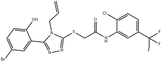 2-{[5-(5-Bromo-2-hydroxyphenyl)-4-(prop-2-en-1-yl)-4H-1,2,4-triazol-3-yl]sulfanyl}-N-[2-chloro-5-(trifluoromethyl)phenyl]acetamide Structure