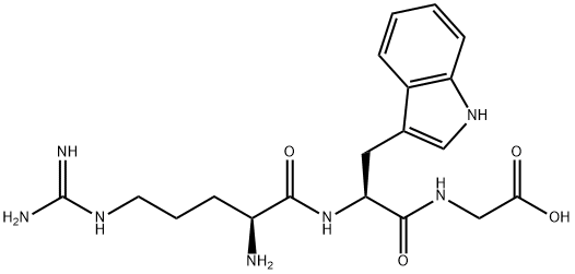 2-((S)-2-((S)-2-Amino-5-guanidinopentanamido)-3-(1H-indol-3-yl)propanamido)acetic acid Struktur