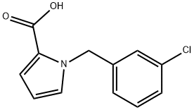 1-(3-クロロベンジル)-1H-ピロール-2-カルボン酸 化学構造式