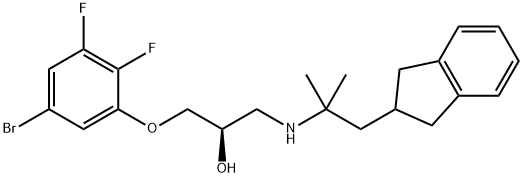 2-Propanol, 1-(5-bromo-2,3-difluorophenoxy)-3-[[2-(2,3-dihydro-1H-inden-2-yl)-1,1-dimethylethyl]amino]-, (2R)- 结构式