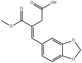 BUTANEDIOIC ACID, 2-(1,3-BENZODIOXOL-5-YLMETHYLENE)-, 1-METHYL ESTER, (2E)-, 70381-89-4, 结构式