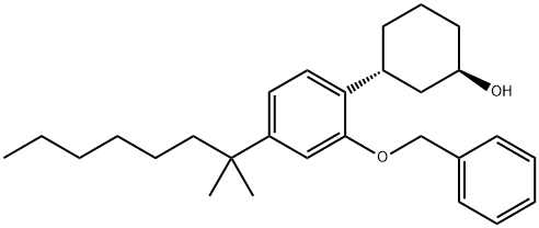 Cyclohexanol, 3-[4-(1,1-dimethylheptyl)-2-(phenylmethoxy)phenyl]-, trans- (9CI) Structure