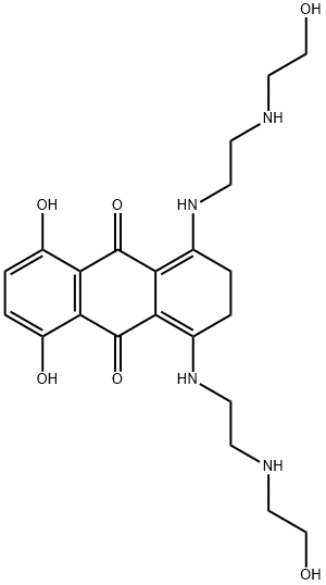 5,8-Dihydroxy-1,4-bis-[2-(2-hydroxy-ethylamino)-ethylamino]-2,3-dihydro-anthraquinone Struktur