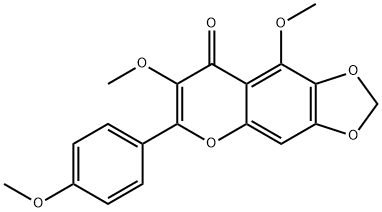 8H-1,3-Dioxolo[4,5-g][1]benzopyran-8-one, 7,9-dimethoxy-6-(4-methoxyphenyl)- Structure