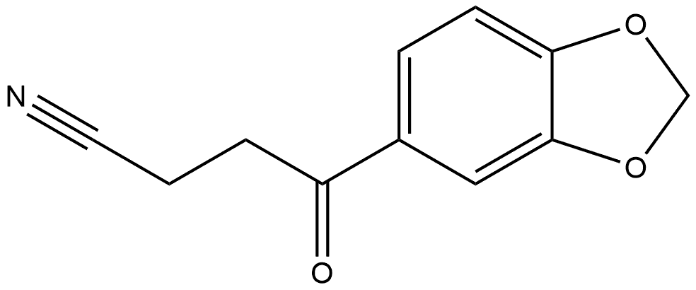 1,3-Benzodioxole-5-butanenitrile, γ-oxo- Structure