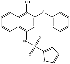 2-Thiophenesulfonamide, N-[4-hydroxy-3-(phenylthio)-1-naphthalenyl]-,708218-62-6,结构式