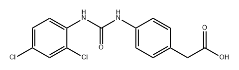 Benzeneacetic acid, 4-[[[(2,4-dichlorophenyl)amino]carbonyl]amino]- 化学構造式