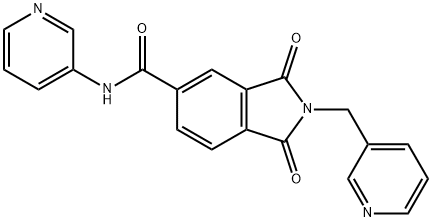 1,3-dioxo-N-(pyridin-3-yl)-2-[(pyridin-3-yl)methyl]- 2,3-dihydro-1H-isoindole-5-carboxamide Struktur