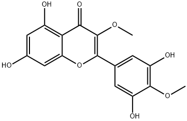 4H-1-Benzopyran-4-one, 2-(3,5-dihydroxy-4-methoxyphenyl)-5,7-dihydroxy-3-methoxy- Structure