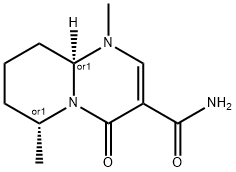 rel-(6α*,9aα*)-1,6,7,8,9,9a-ヘキサヒドロ-1,6-ジメチル-4-オキソ-4H-ピリド[1,2-a]ピリミジン-3-カルボアミド 化学構造式