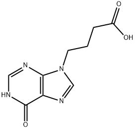 4-(6-Oxo-3H-purin-9(6H)-yl)butanoic acid 化学構造式