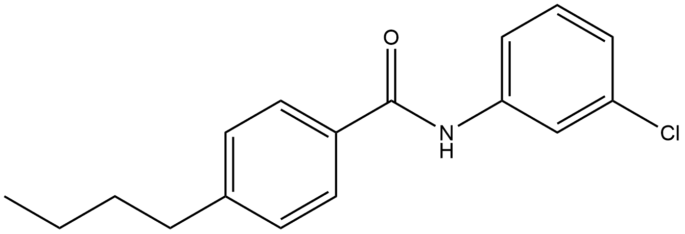 4-Butyl-N-(3-chlorophenyl)benzamide 化学構造式