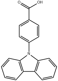 4-(9-咔唑基)苯甲酸, 71935-21-2, 结构式