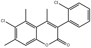 2H-1-Benzopyran-2-one, 6-chloro-3-(2-chlorophenyl)-4,5,7-trimethyl-|