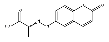 Propanoic acid, 2-[2-(2-oxo-2H-1-benzopyran-6-yl)hydrazinylidene]- Structure