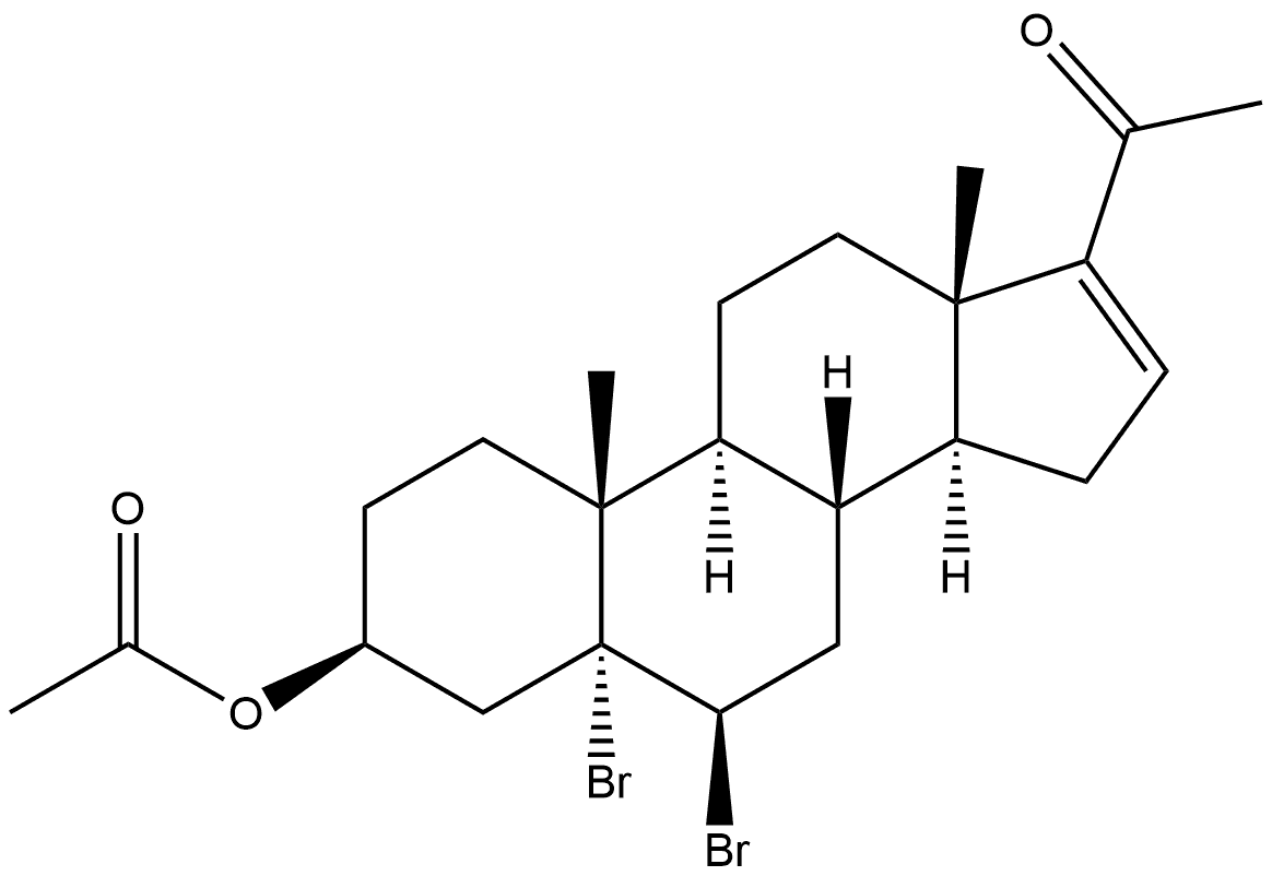 Pregn-16-en-20-one, 3-(acetyloxy)-5,6-dibromo-, (3β,5α,6β)- (9CI),72136-87-9,结构式