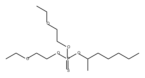 Phosphorothioic acid, O,O-bis(2-ethoxyethyl) S-heptyl ester Structure