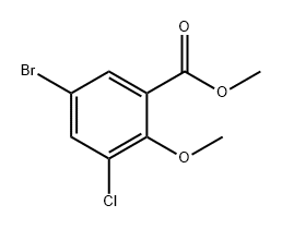 5-溴-3-氯-2-甲氧基苯甲酸甲酯,722497-31-6,结构式