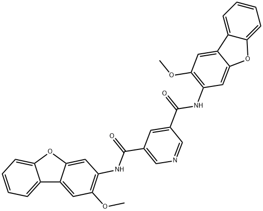 N~3~,N~5~-bis(2-methoxydibenzo[b,d]furan-3-yl)-3,5-pyridinedicarboxamide|