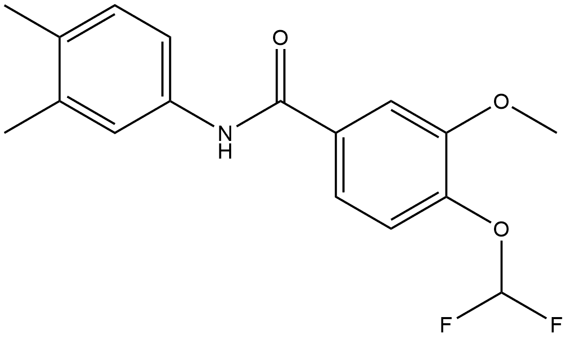 4-(Difluoromethoxy)-N-(3,4-dimethylphenyl)-3-methoxybenzamide 化学構造式