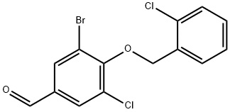 3-Bromo-5-chloro-4-[(2-chlorobenzyl)oxy]benzaldehyde Struktur