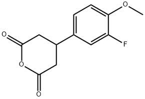 4-(3-Fluoro-4-methoxyphenyl)dihydro-2H-pyran-2,6(3H)-dione, 724771-61-3, 结构式