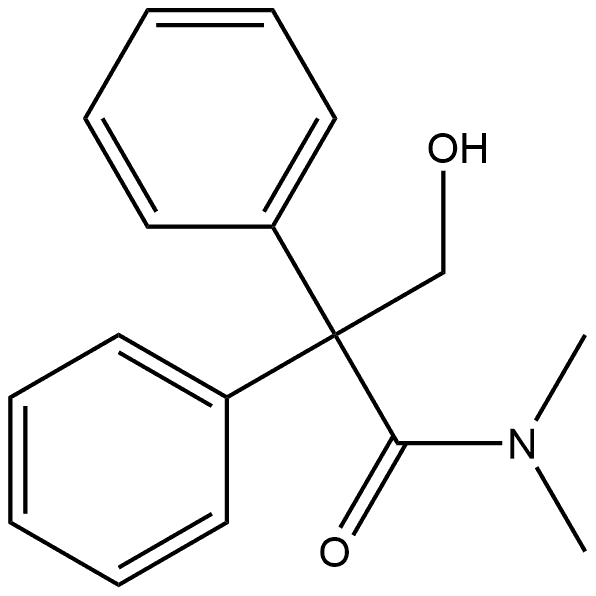 Benzeneacetamide, α-(hydroxymethyl)-N,N-dimethyl-α-phenyl- Struktur