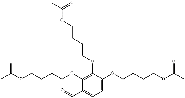 Benzaldehyde, 2,3,4-tris[4-(acetyloxy)butoxy]- Structure
