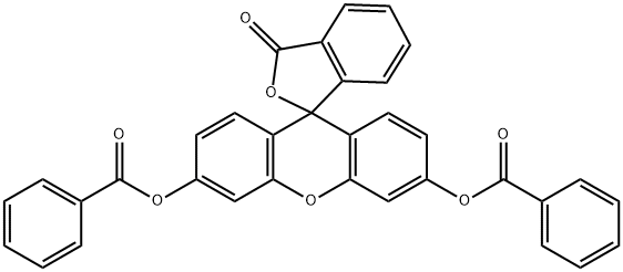 Spiro[isobenzofuran-1(3H),9'-[9H]xanthen]-3-one, 3',6'-bis(benzoyloxy)- 化学構造式