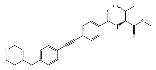 L-Threonine, N-[4-[2-[4-(4-morpholinylmethyl)phenyl]ethynyl]benzoyl]-, methyl ester Struktur