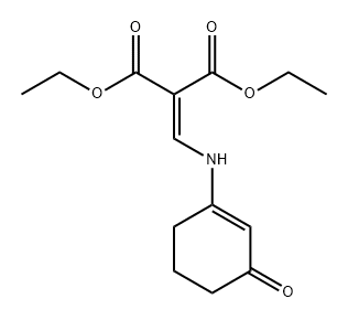 Propanedioic acid, 2-[[(3-oxo-1-cyclohexen-1-yl)amino]methylene]-, 1,3-diethyl ester Structure