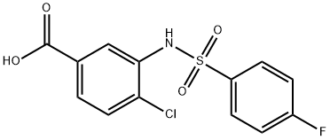 4-氯-3-((4-氟苯基)磺酰胺基)苯甲酸,729561-80-2,结构式