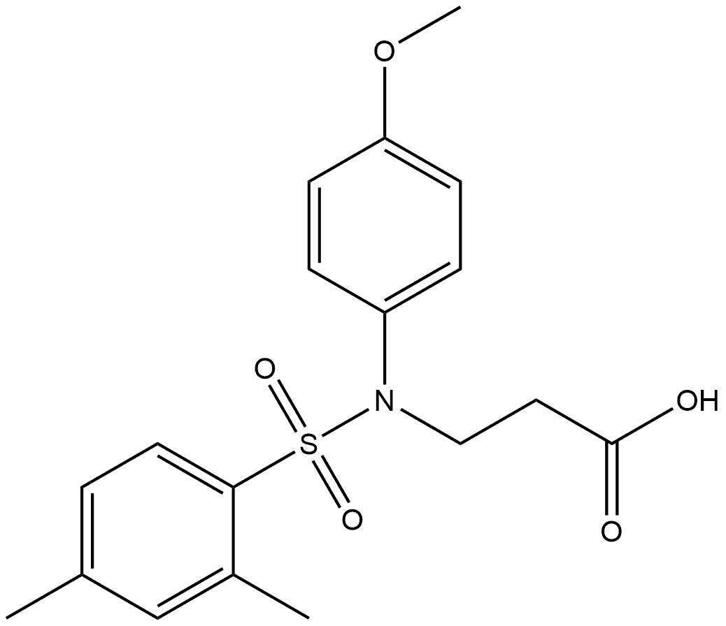 β-Alanine, N-[(2,4-dimethylphenyl)sulfonyl]-N-(4-methoxyphenyl)- 化学構造式