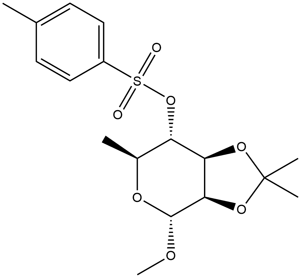 α-L-Mannopyranoside, methyl 6-deoxy-2,3-O-(1-methylethylidene)-, 4-methylbenzenesulfonate (9CI),72959-83-2,结构式