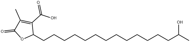 3-Furancarboxylic acid, 2,5-dihydro-2-(14-hydroxypentadecyl)-4-methyl-5-oxo- (9CI) 结构式