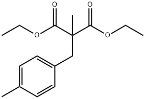 Propanedioic acid, 2-methyl-2-[(4-methylphenyl)methyl]-, 1,3-diethyl ester 化学構造式