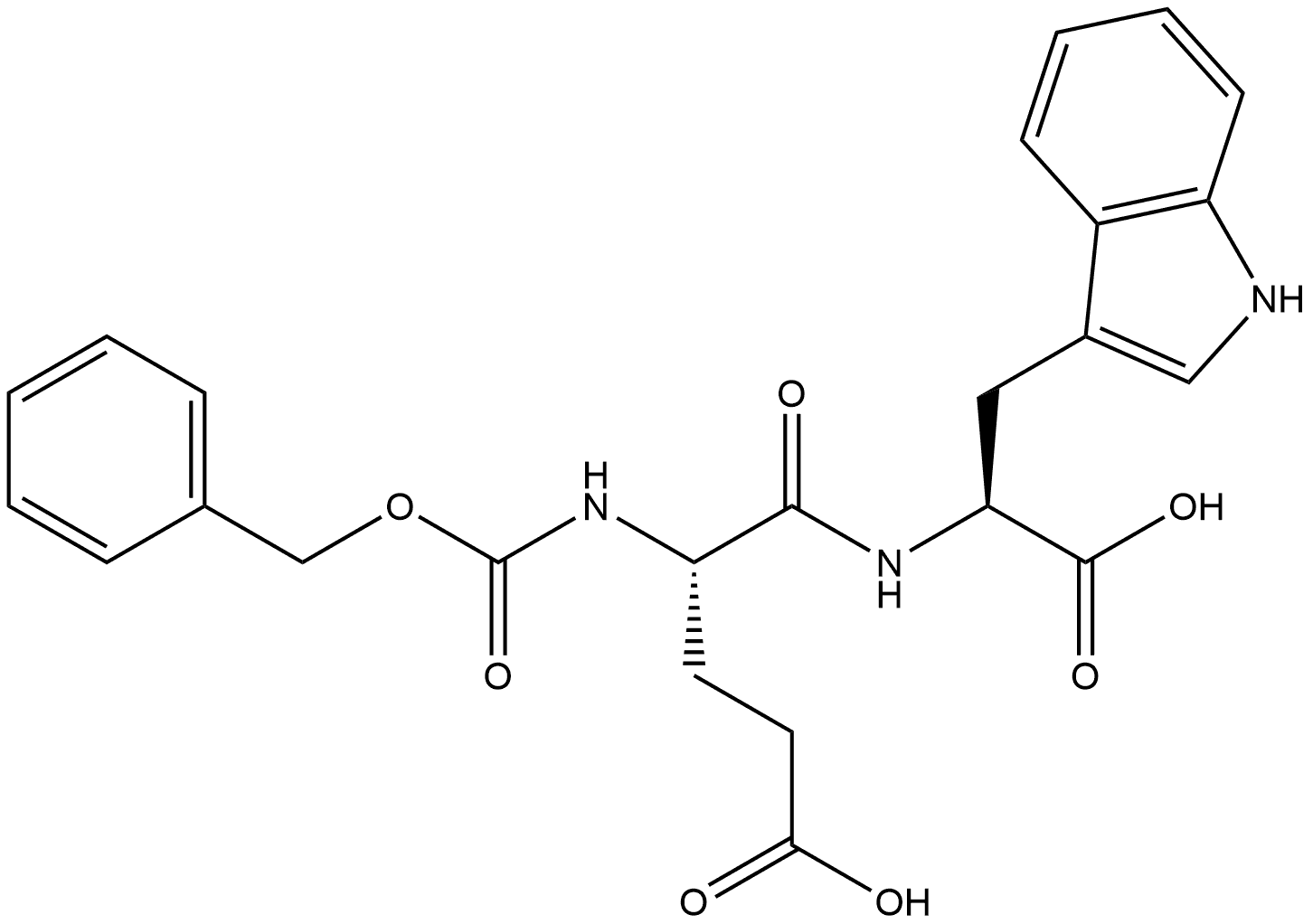 (4S)-5-[[(1S)-1-carboxy-2-(1H-indol-3-yl)ethyl]amino]-5-oxo-4-(phenylmethoxycarbonylamino)pentanoic acid,73170-51-1,结构式