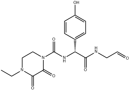 1-Piperazinecarboxamide, 4-ethyl-N-[1-(4-hydroxyphenyl)-2-oxo-2-[(2-oxoethyl)amino]ethyl]-2,3-dioxo-, (R)- (9CI) Struktur